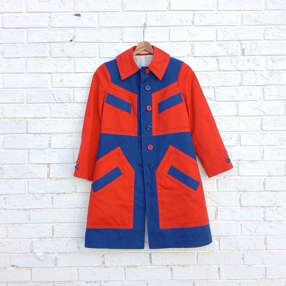 Vintage Misty Harbor Colorblock Coat Trench